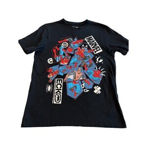 Y2K MARVEL x ECKO UNLIMITED Spiderman Short Sleeve Black T-Shirt Men S Comic